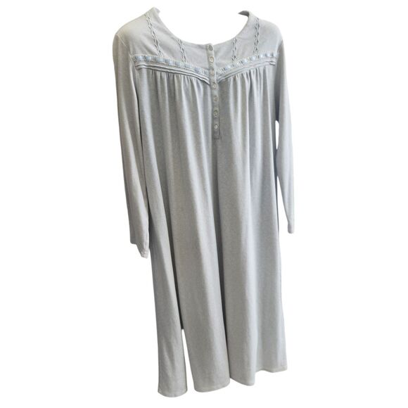 Lanz of Salzburg Traditional Nightgown-XL-Light Blue-Floral OAP-Grandmacore-Cozy - Picture 8 of 12